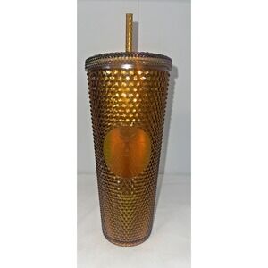 Starbucks Limited Edition 50th Anniversary Honeycomb Gold Studded Cold Cup 24oz‎